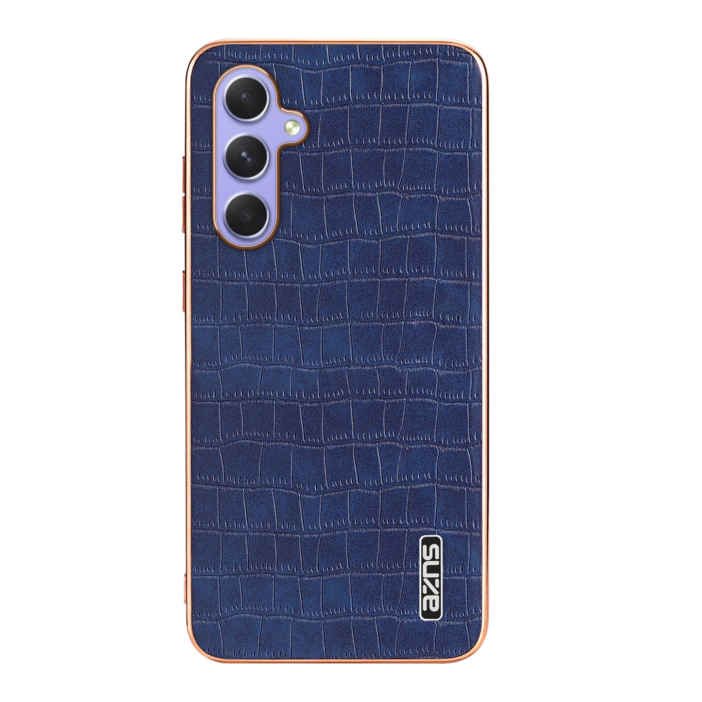 Samsung Galaxy S23 FE 5G Luxury Case - Electroplated Frame, Crocodile Texture Leather, Full Coverage Protection, Anti-Fingerprint & Shockproof