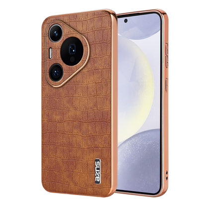 Huawei Pura 70 Pro/70 Pro+ Luxury Case - Electroplated Frame, Crocodile Texture Leather, Full Coverage Protection, Anti-Fingerprint & Shockproof