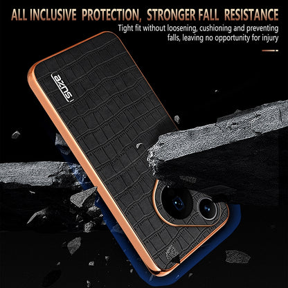 Huawei Pura 70 Pro/70 Pro+ Luxury Case - Electroplated Frame, Crocodile Texture Leather, Full Coverage Protection, Anti-Fingerprint & Shockproof