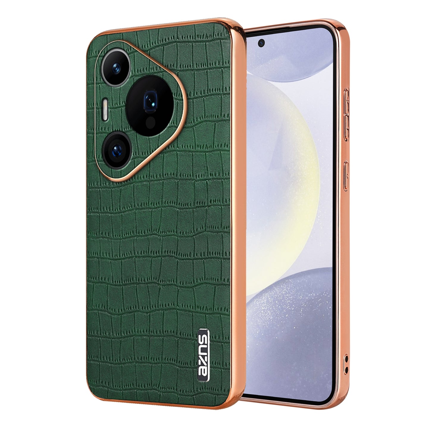 Huawei Pura 70 Pro/70 Pro+ Luxury Case - Electroplated Frame, Crocodile Texture Leather, Full Coverage Protection, Anti-Fingerprint & Shockproof