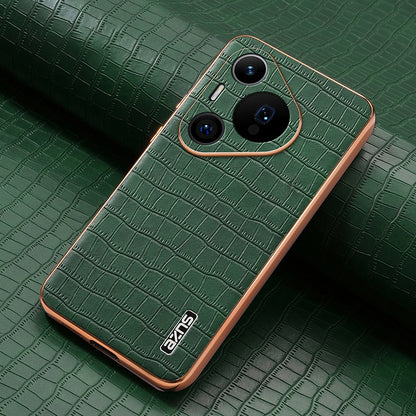 Huawei Pura 70 Pro/70 Pro+ Luxury Case - Electroplated Frame, Crocodile Texture Leather, Full Coverage Protection, Anti-Fingerprint & Shockproof