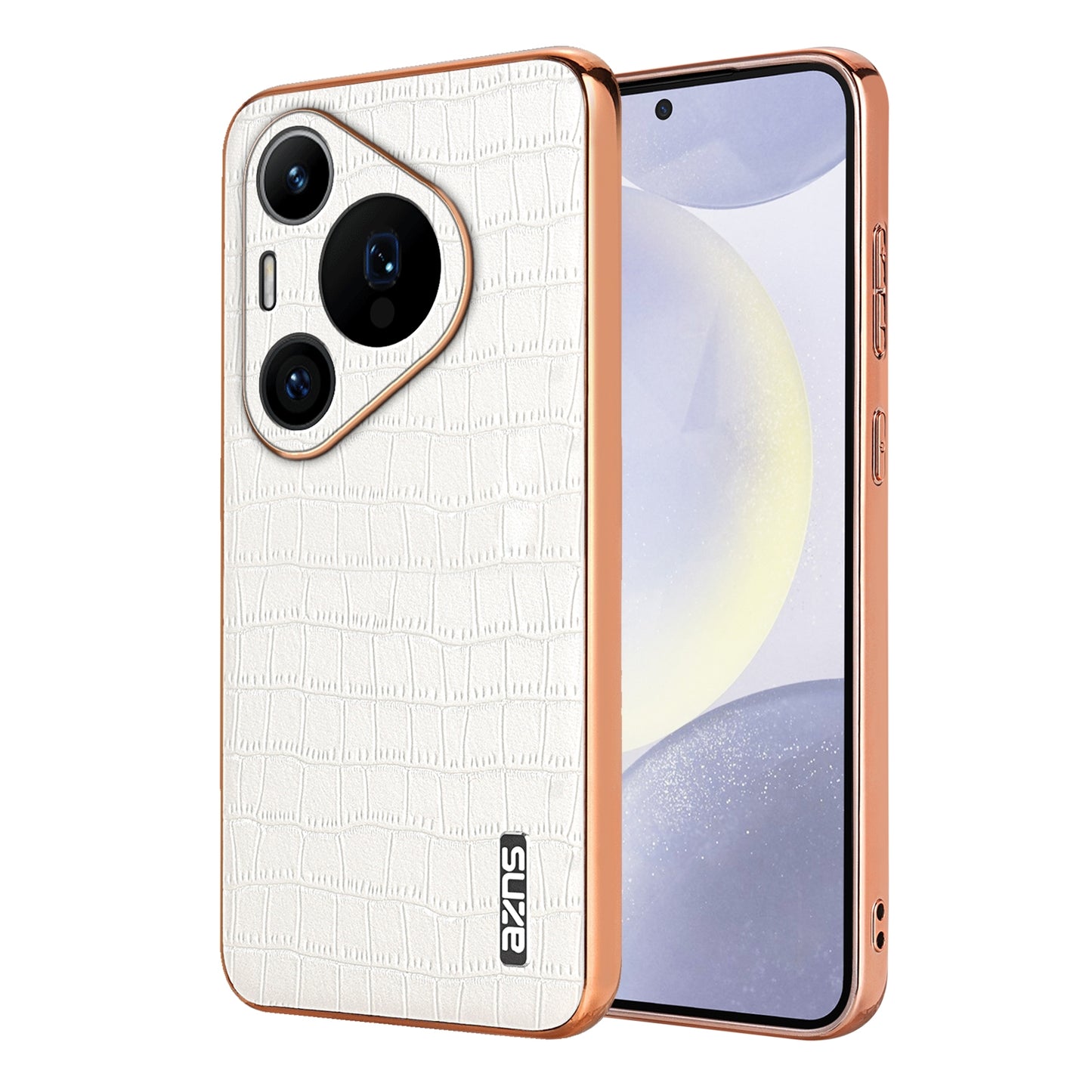 Huawei Pura 70 Pro/70 Pro+ Luxury Case - Electroplated Frame, Crocodile Texture Leather, Full Coverage Protection, Anti-Fingerprint & Shockproof