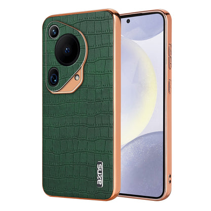 Huawei Pura 70 Ultra Luxury Case - Electroplated Frame, Crocodile Texture Leather, Full Coverage Protection, Anti-Fingerprint & Shockproof
