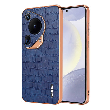Huawei Pura 70 Ultra Luxury Case - Electroplated Frame, Crocodile Texture Leather, Full Coverage Protection, Anti-Fingerprint & Shockproof