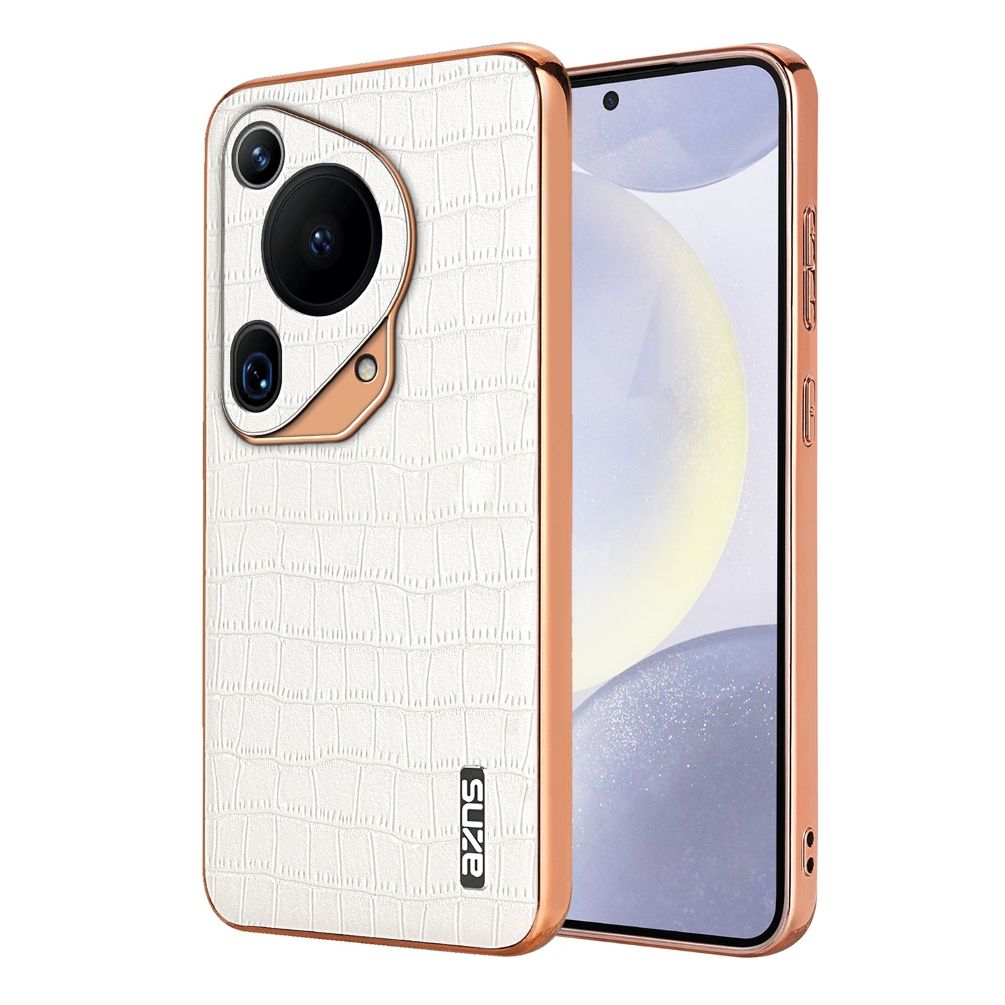 Huawei Pura 70 Ultra Luxury Case - Electroplated Frame, Crocodile Texture Leather, Full Coverage Protection, Anti-Fingerprint & Shockproof
