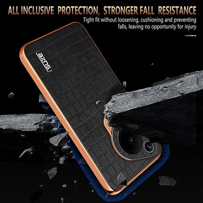 Huawei Pura 70 Ultra Luxury Case - Electroplated Frame, Crocodile Texture Leather, Full Coverage Protection, Anti-Fingerprint & Shockproof