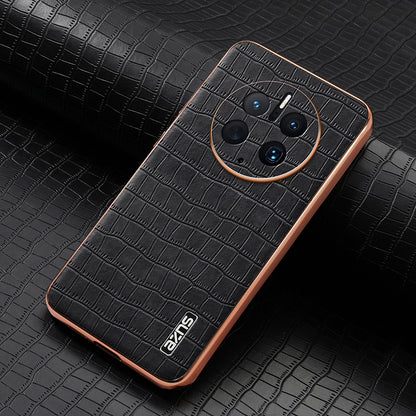 Huawei Mate 50 Pro Luxury Case - Electroplated Frame, Crocodile Texture Leather, Full Coverage Protection, Anti-Fingerprint & Shockproof