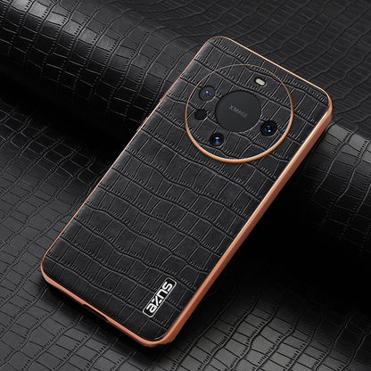 Huawei Mate 60/60 Pro+ Luxury Case - Electroplated Frame, Crocodile Texture Leather, Full Coverage Protection, Anti-Fingerprint & Shockproof