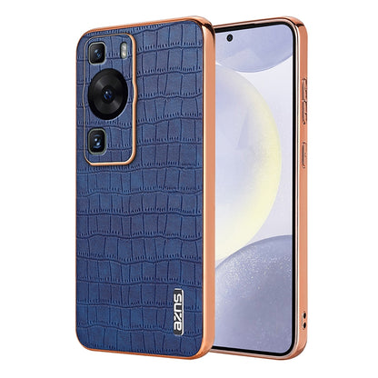 Huawei P60/P60 Pro Luxury Case - Electroplated Frame, Crocodile Texture Leather, Full Coverage Protection, Anti-Fingerprint & Shockproof