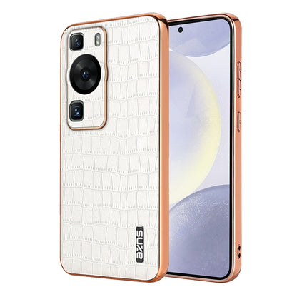 Huawei P60/P60 Pro Luxury Case - Electroplated Frame, Crocodile Texture Leather, Full Coverage Protection, Anti-Fingerprint & Shockproof