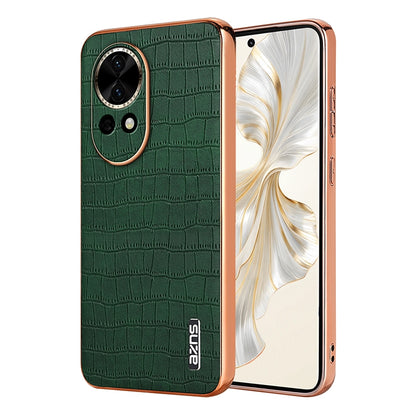 Huawei nova 13 Luxury Case - Electroplated Frame, Crocodile Texture Leather, Full Coverage Protection, Anti-Fingerprint & Shockproof