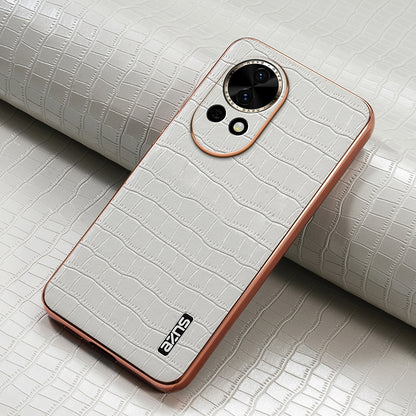 Huawei nova 13 Luxury Case - Electroplated Frame, Crocodile Texture Leather, Full Coverage Protection, Anti-Fingerprint & Shockproof