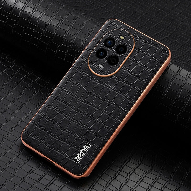 Huawei nova 13 Pro Luxury Case - Electroplated Frame, Crocodile Texture Leather, Full Coverage Protection, Anti-Fingerprint & Shockproof
