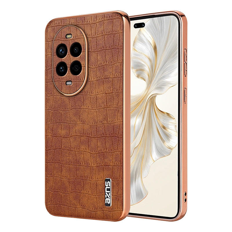 Huawei nova 13 Pro Luxury Case - Electroplated Frame, Crocodile Texture Leather, Full Coverage Protection, Anti-Fingerprint & Shockproof