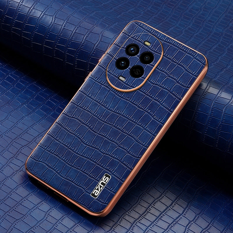 Huawei nova 13 Pro Luxury Case - Electroplated Frame, Crocodile Texture Leather, Full Coverage Protection, Anti-Fingerprint & Shockproof