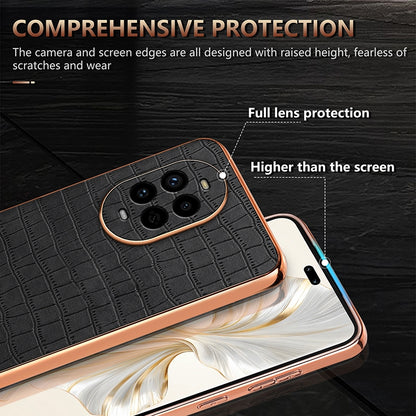 Huawei nova 13 Pro Luxury Case - Electroplated Frame, Crocodile Texture Leather, Full Coverage Protection, Anti-Fingerprint & Shockproof
