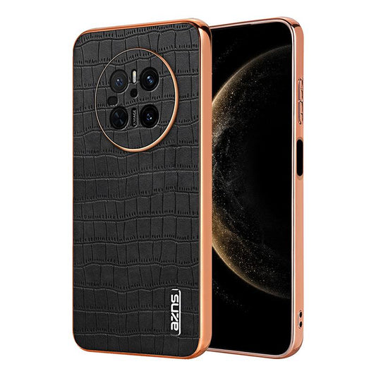 Huawei Mate 70 Luxury Case - Electroplated Frame, Crocodile Texture Leather, Full Coverage Protection, Anti-Fingerprint & Shockproof