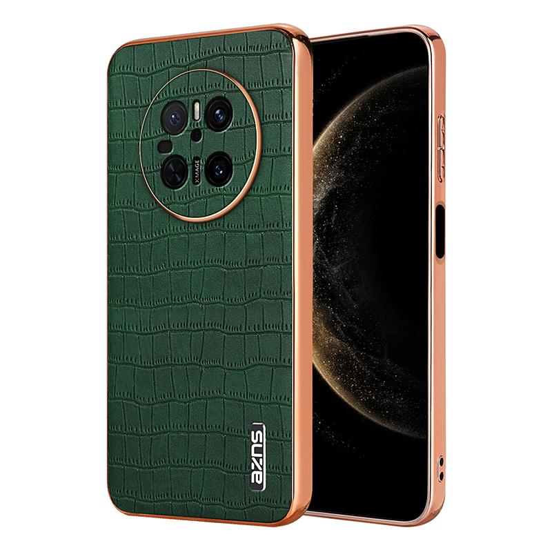 Huawei Mate 70 Luxury Case - Electroplated Frame, Crocodile Texture Leather, Full Coverage Protection, Anti-Fingerprint & Shockproof