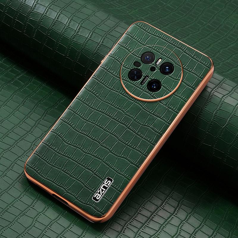 Huawei Mate 70 Luxury Case - Electroplated Frame, Crocodile Texture Leather, Full Coverage Protection, Anti-Fingerprint & Shockproof