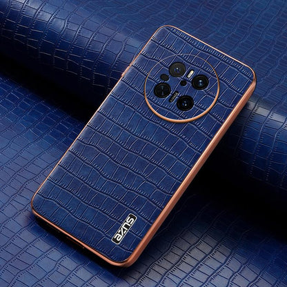 Huawei Mate 70 Luxury Case - Electroplated Frame, Crocodile Texture Leather, Full Coverage Protection, Anti-Fingerprint & Shockproof