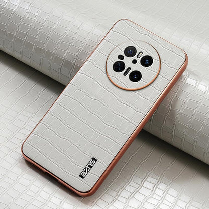 Huawei Mate 70 Luxury Case - Electroplated Frame, Crocodile Texture Leather, Full Coverage Protection, Anti-Fingerprint & Shockproof