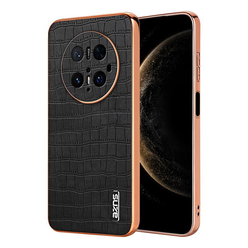 Huawei Mate 70 Pro/70 Pro+ Luxury Case - Electroplated Frame, Crocodile Texture Leather, Full Coverage Protection, Anti-Fingerprint & Shockproof