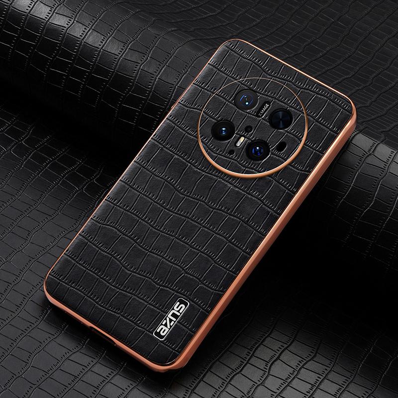 Huawei Mate 70 Pro/70 Pro+ Luxury Case - Electroplated Frame, Crocodile Texture Leather, Full Coverage Protection, Anti-Fingerprint & Shockproof