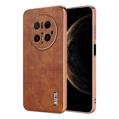 Huawei Mate 70 Pro/70 Pro+ Luxury Case - Electroplated Frame, Crocodile Texture Leather, Full Coverage Protection, Anti-Fingerprint & Shockproof