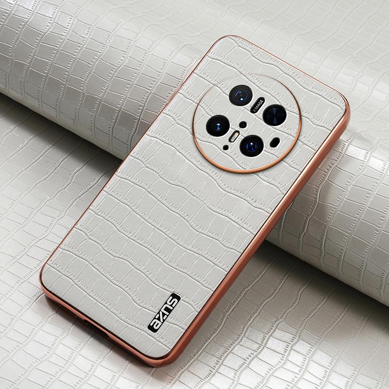 Huawei Mate 70 Pro/70 Pro+ Luxury Case - Electroplated Frame, Crocodile Texture Leather, Full Coverage Protection, Anti-Fingerprint & Shockproof