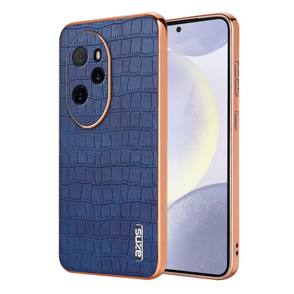 Honor 100 Pro Luxury Case - Electroplated Frame, Crocodile Texture Leather, Full Coverage Protection, Anti-Fingerprint & Shockproof
