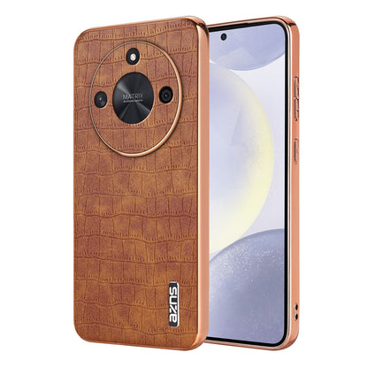 Honor X50/X50 Pro Luxury Case - Electroplated Frame, Crocodile Texture Leather, Full Coverage Protection, Anti-Fingerprint & Shockproof