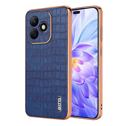 Honor X60i Luxury Case - Electroplated Frame, Crocodile Texture Leather, Full Coverage Protection, Anti-Fingerprint & Shockproof