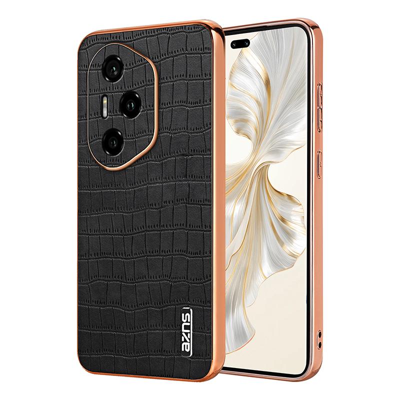 Honor 300 Pro Luxury Case - Electroplated Frame, Crocodile Texture Leather, Full Coverage Protection, Anti-Fingerprint & Shockproof