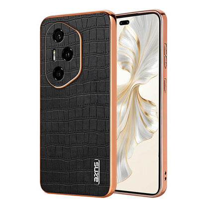 Honor 300 Pro Luxury Case - Electroplated Frame, Crocodile Texture Leather, Full Coverage Protection, Anti-Fingerprint & Shockproof
