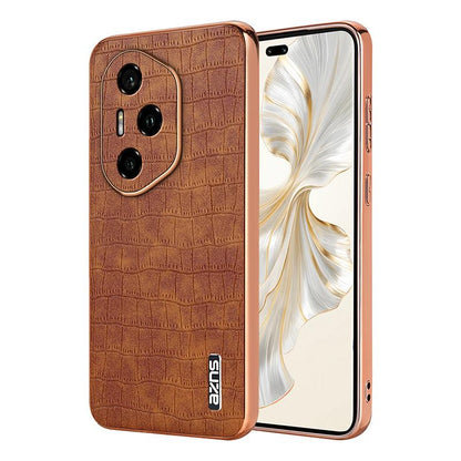 Honor 300 Pro Luxury Case - Electroplated Frame, Crocodile Texture Leather, Full Coverage Protection, Anti-Fingerprint & Shockproof