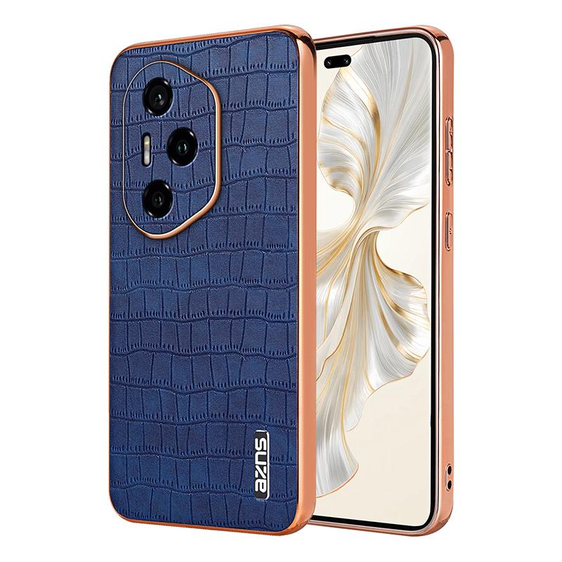 Honor 300 Pro Luxury Case - Electroplated Frame, Crocodile Texture Leather, Full Coverage Protection, Anti-Fingerprint & Shockproof