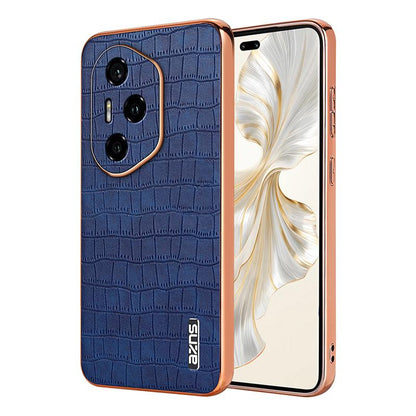 Honor 300 Pro Luxury Case - Electroplated Frame, Crocodile Texture Leather, Full Coverage Protection, Anti-Fingerprint & Shockproof