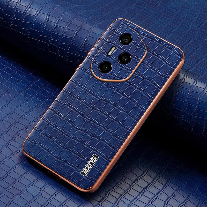 Honor 300 Pro Luxury Case - Electroplated Frame, Crocodile Texture Leather, Full Coverage Protection, Anti-Fingerprint & Shockproof