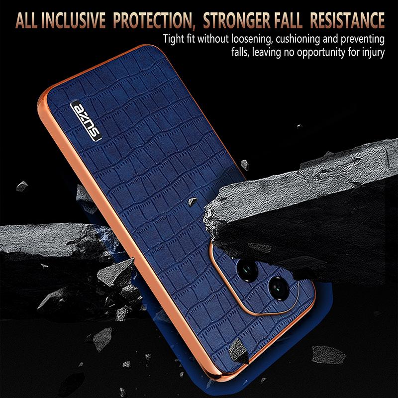 Honor 300 Pro Luxury Case - Electroplated Frame, Crocodile Texture Leather, Full Coverage Protection, Anti-Fingerprint & Shockproof