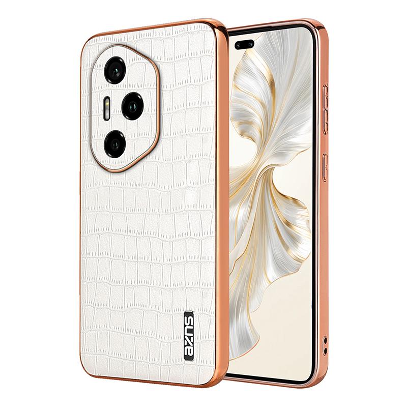 Honor 300 Pro Luxury Case - Electroplated Frame, Crocodile Texture Leather, Full Coverage Protection, Anti-Fingerprint & Shockproof