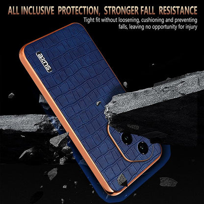Honor 300 Pro Luxury Case - Electroplated Frame, Crocodile Texture Leather, Full Coverage Protection, Anti-Fingerprint & Shockproof