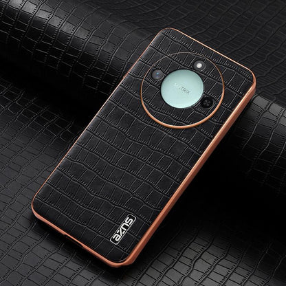 Honor X60 Luxury Case - Electroplated Frame, Crocodile Texture Leather, Full Coverage Protection, Anti-Fingerprint & Shockproof