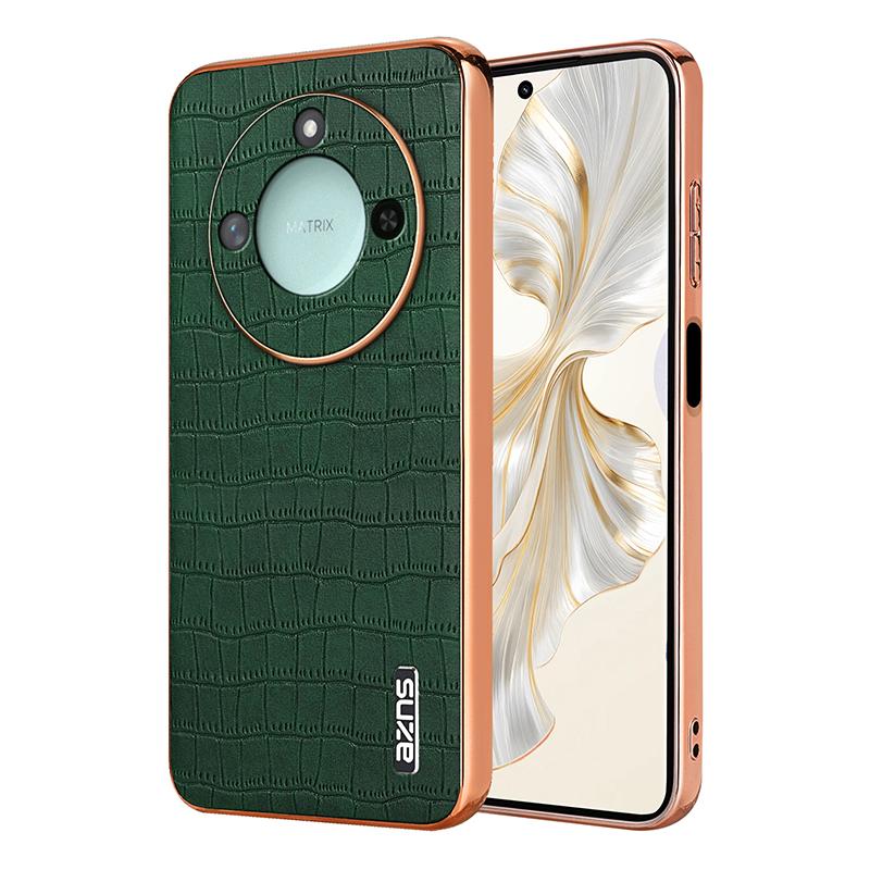 Honor X60 Luxury Case - Electroplated Frame, Crocodile Texture Leather, Full Coverage Protection, Anti-Fingerprint & Shockproof