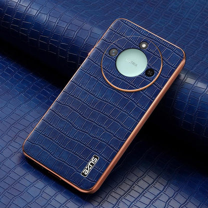 Honor X60 Luxury Case - Electroplated Frame, Crocodile Texture Leather, Full Coverage Protection, Anti-Fingerprint & Shockproof
