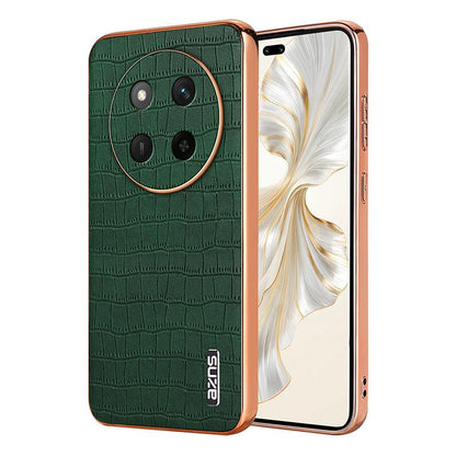 Honor X60 Pro Luxury Case - Electroplated Frame, Crocodile Texture Leather, Full Coverage Protection, Anti-Fingerprint & Shockproof