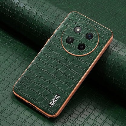 Honor X60 Pro Luxury Case - Electroplated Frame, Crocodile Texture Leather, Full Coverage Protection, Anti-Fingerprint & Shockproof