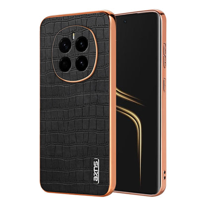 Honor Magic7 Luxury Case - Electroplated Frame, Crocodile Texture Leather, Full Coverage Protection, Anti-Fingerprint & Shockproof