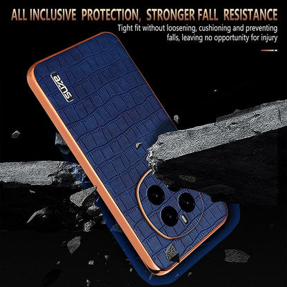 Honor Magic7 Luxury Case - Electroplated Frame, Crocodile Texture Leather, Full Coverage Protection, Anti-Fingerprint & Shockproof