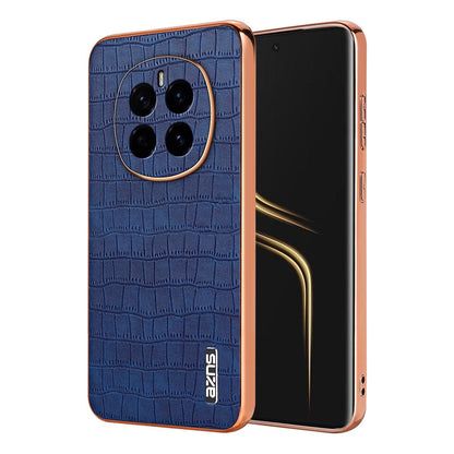 Honor Magic7 Luxury Case - Electroplated Frame, Crocodile Texture Leather, Full Coverage Protection, Anti-Fingerprint & Shockproof