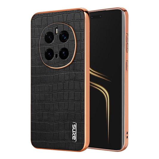 Honor Magic7 Pro Luxury Case - Electroplated Frame, Crocodile Texture Leather, Full Coverage Protection, Anti-Fingerprint & Shockproof